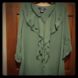 Denim 24/7 ladies sheer green blouse